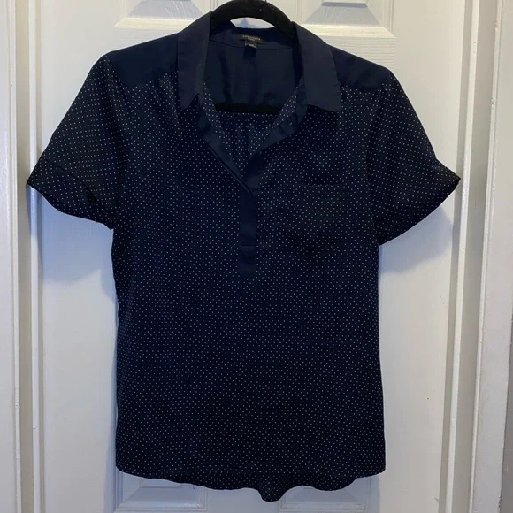 Ann Taylor Navy polka dot - Picture 4 of 6